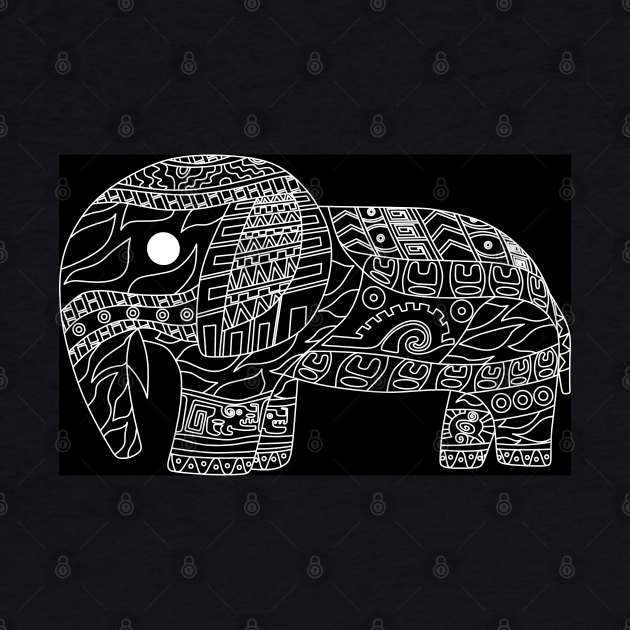 indie elephant in bazar of pattern ecopop by jorge_lebeau